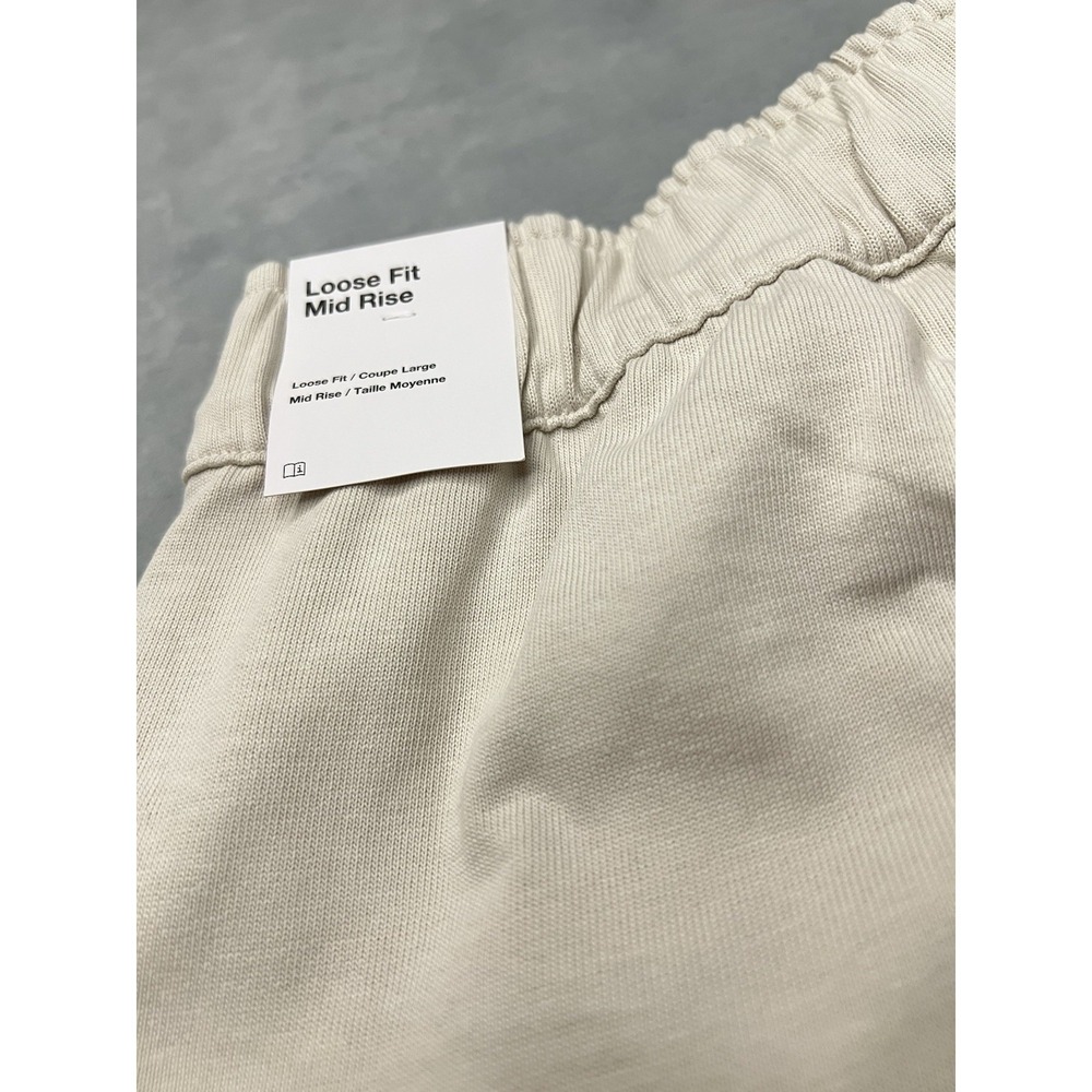 New Nike Loose Fit Mid-Rise Joggers Womens Large Beige Sweatpants Swoosh Logo - Picture 6 of 9